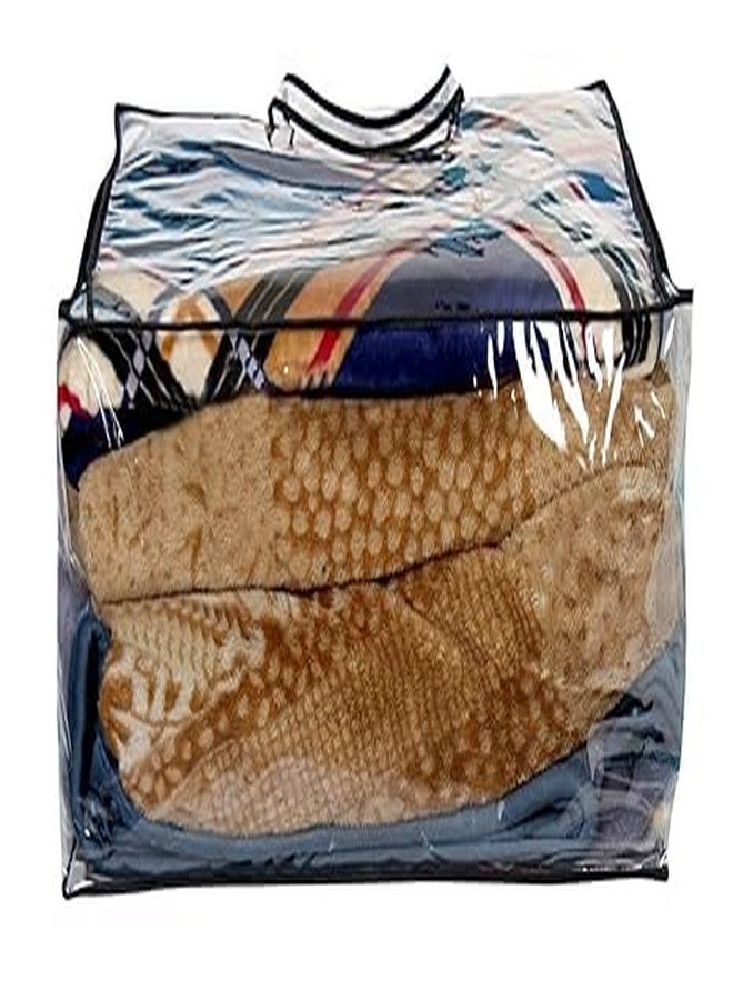 HIMART Multipurpose Transparent Travel Pouch Makeup Toiletry Kit Saree and Clothes Plastic Storage Organizer bag. (pack of -2, Transparent) - Image 5
